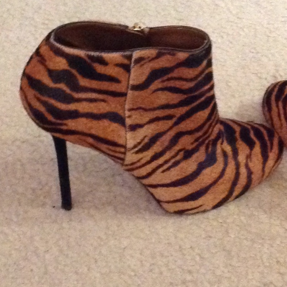 Sergio Rossi zebra print hair bootie
